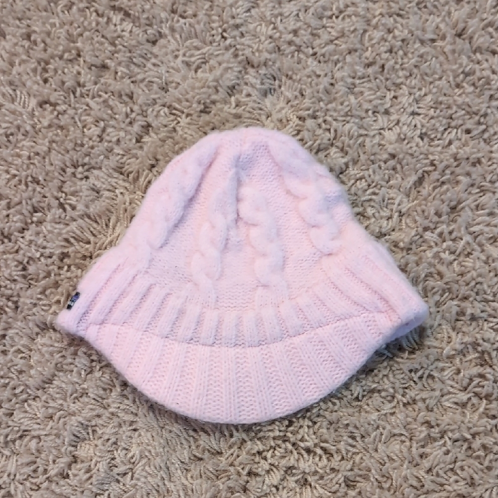 Patagonia Light Pink Cable Knit Kids Hat